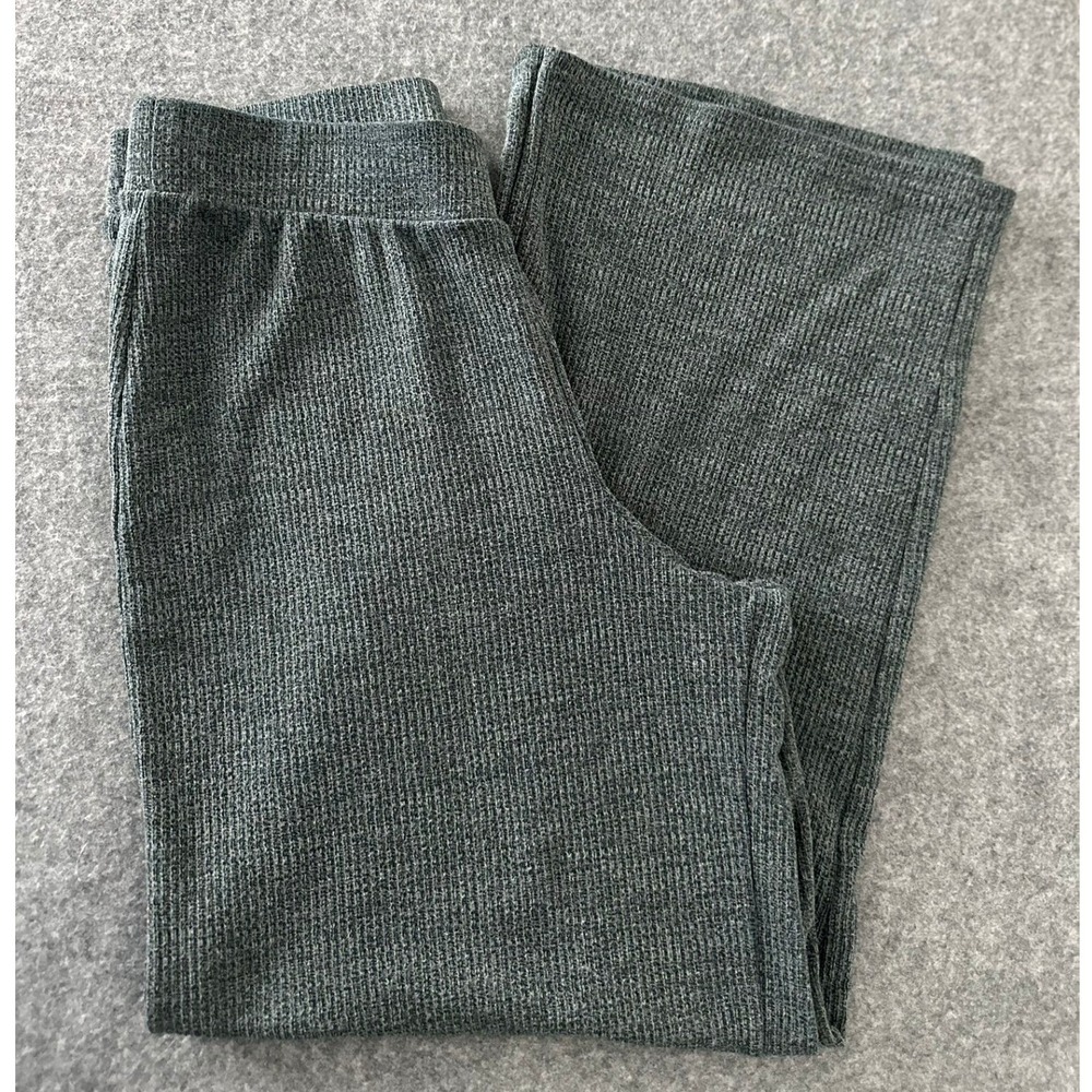 Old Navy Wide Leg Waffle Knit Pants Women Small Charcoal Lounge Cozy Athleisure